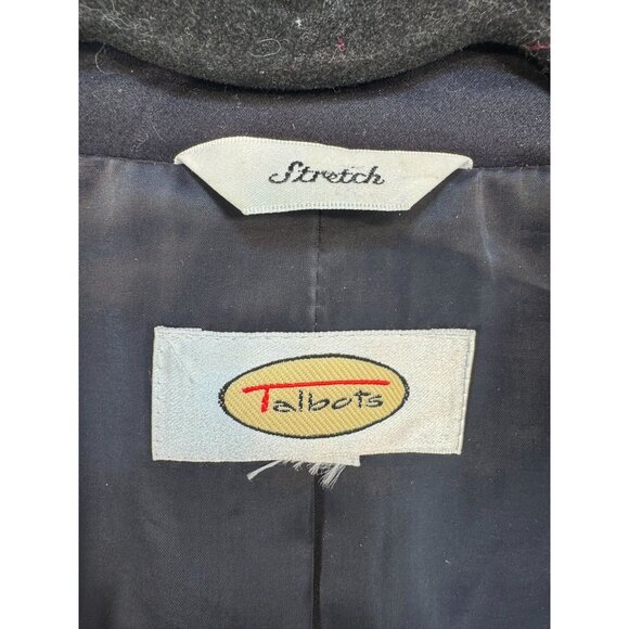 Talbots Womens Stretch Blazer Jacket Button Detail & Pockets Navy - Picture 2 of 10